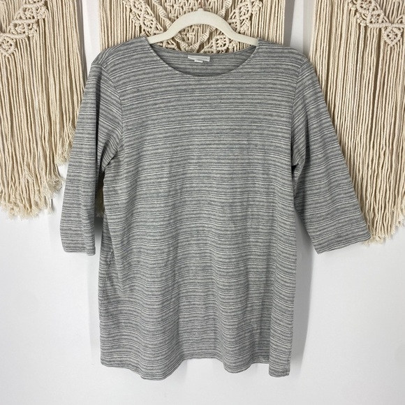 Pure Jill Grey T-Shirt Top 3/4 Sleeve M oversized - Picture 1 of 5